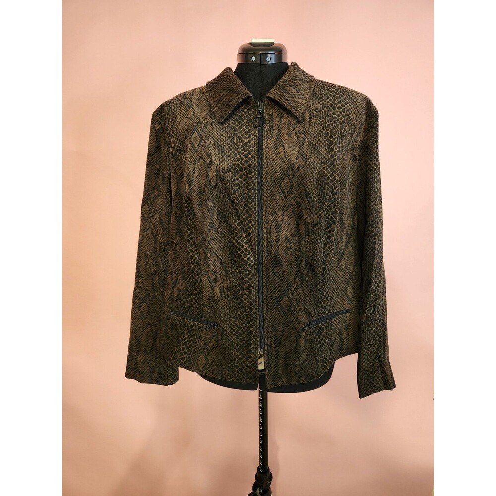 Vintage Lord and Taylor The American Woman Zip Up Snakeskin Jacket Plus Size 18W